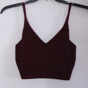Maroon Sweater Crop top